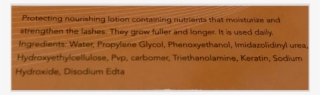 Mascara Keratine Nourrissant Lotion - Label #4568151