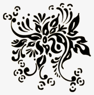 Euclidean Abstract Flowers - Vector Graphic Black & White #4573445