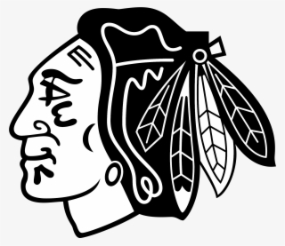 Blackhawks Logo Black And White - Red Indian Sports Logo #4574162