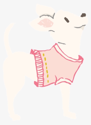 Hand Painted Pink Clothes Cartoon Dog Vector Image #4576181