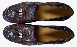 Loafers Clive 3 Velvet Black Tassel Black Gold Metal - Slipper #4579730