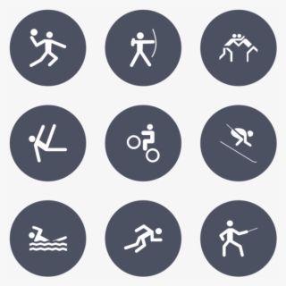 Sports Icon In Style Flat Circle White On Blue Gray - Icon #4589228