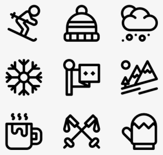 Winter Sports - White Icons Png #4589290