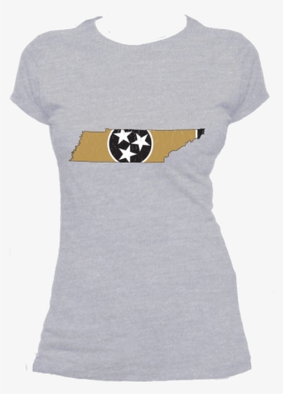 Tennessee Flag State Outline Gold Womens Short Sleeve - Oh Captain My Captain Shirt #4591202