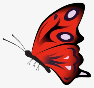 Red Butterfly Cliparts 14, Buy Clip Art - Gif Kupu Kupu Png #4596457