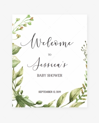 Welcome To Baby Shower Sign Editable Pdf Template Green - Baby Shower #4599546