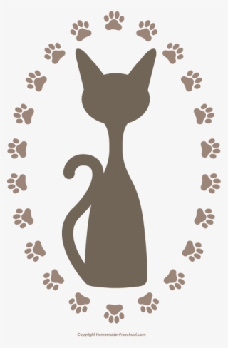 Clipart Border Cat - Cat Paws Clip Art #4599957