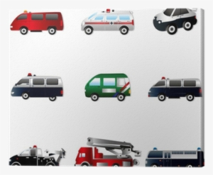 Vector Illustration Of Different Types Car Canvas Print - Vector Graphics #460302