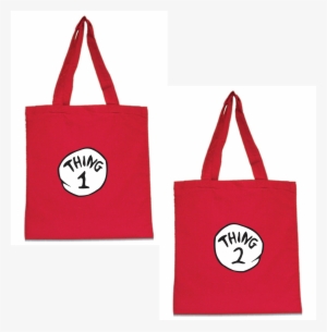 Thing 1 & Thing 2 Red Tote Bag Set For Twins - Tote Bag #461139