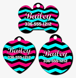 Personalized Multi-colored Chevron Background Pet Tag - Dog #461331