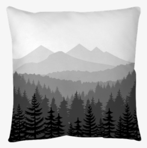 Pine Forest And Mountains Vector Backgrounds Pillow - Bosque De Pinos Vector #461862