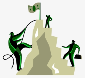 Vector Illustration Of Business Associates Climb Mountain - Vector Graphics #462018