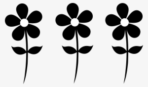Black Silhouette Daisies - Flower Clipart #462244