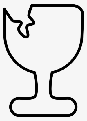 Broken Glass Of Fragile Logistics Content Outlined - Icon #463383