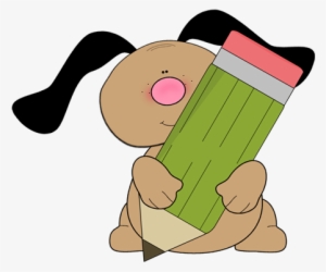 Dog Holding A Pencil - School Dog Clip Art #463385