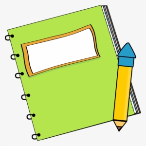Green Notebook With A Pencil - Pencil And Notebook Clipart #463933