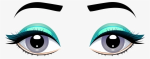 Grey Female Eyes With Eyebrows Png Clip - Eyes Clipart #463974