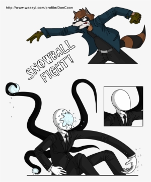 Slenderman Clipart Transparent - Slender Man Fighting Drawing #464964