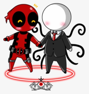 Deadpool And Slenderman Image - Chibi Deadpool And Slenderman #465265