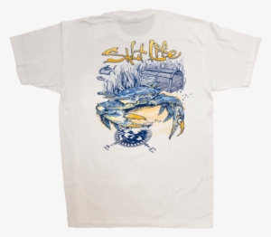 Salt Life Shirt White - Salt Life Short Sleeve Blue Crab Tee Boys 8-20 - Sunflower #465765
