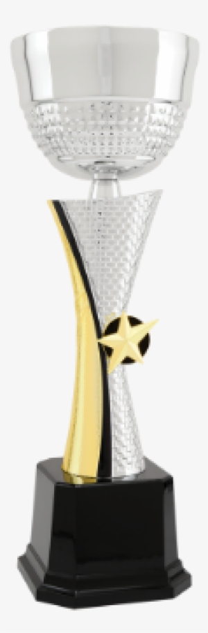 13 1/2 Silver & Gold Textured Metal Cup Trophy #465901