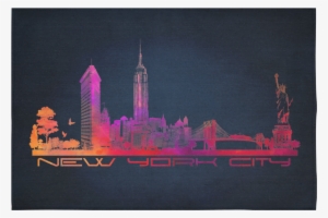 New York City Skyline 4 Cotton Linen Wall Tapestry - Skyline #467173