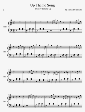 Piano With Rainbow Music Notes Png - Up Theme Song Piano Sheet Music #467530