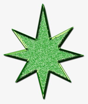 Star D Glitter Green - Clip Art #468240