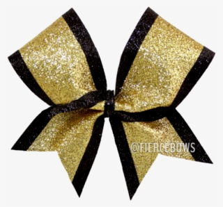 Gold Glitter With Black Glitter Trim Bow - Glitter #468573
