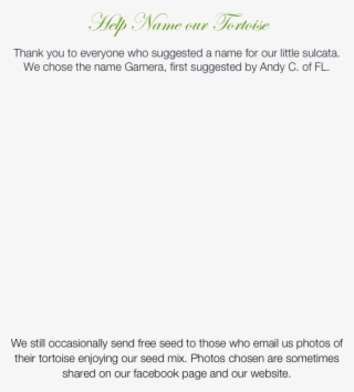 We Still Occasionally Send Free Seed To Those Who Email - Document #4605249