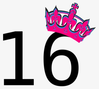 Pink Tilted Tiara And Number 16 Clip Art At Clker Com - Happy Birthday 15 Png #4606240