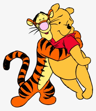Disney Clipart - Winnie The Pooh And Tigger Hugging #4612778
