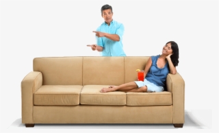 People Sitting On A Couch Png - Studio Couch #4614223