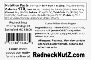 Cousin Miller's Ghost Pepper Peanuts Nutrition And - Ingredient #4618518