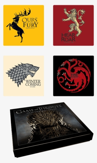 Game Of Thrones House Sigil Coaster Set - Game Of Thrones Sigil Coasters Set #4622940