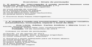 Sinais De Pontuação Exercícios #4625495