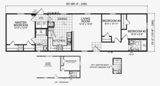 The Mason Model Has 3 Beds And 2 Baths - 3 Bedroom Single Wide Mobile Home Floor Plans #4627463