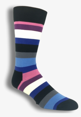 Black, Pink, And Blue Stripe Socks By Happy Socks - Sock #4632118