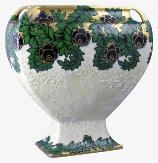 Ernst Wahliss Amphora Austria Enameled Floral Vase - Vase #4635693