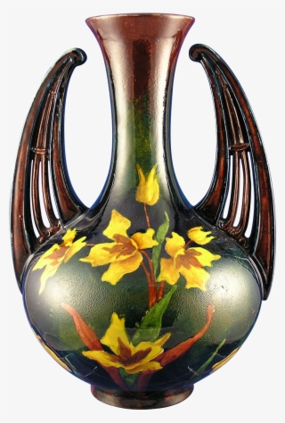 Old Moravian Austria Arts & Crafts Handled Daffodil - Vase #4636283
