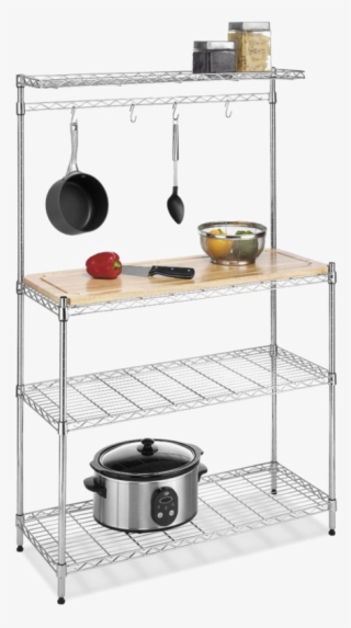 Baker's Rack Png Hd - Whitmor Supreme Baker’s Rack Wood & Chrome #4636674