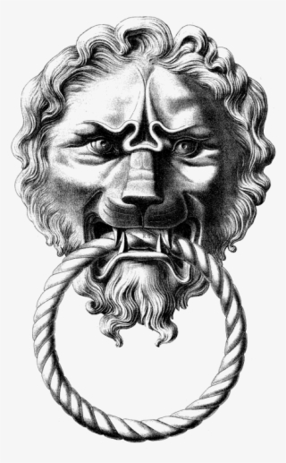 Lion Head Drawing 12, Buy Clip Art - Lion Door Knocker Drawing #4636959