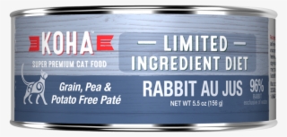 Koha Grain & Potato Free Limited Ingredient Diet Rabbit - Can #4640765