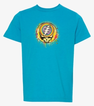 Grateful Dead Rainbow Splatter Stealie Youth T Shirt - T-shirt #4643848