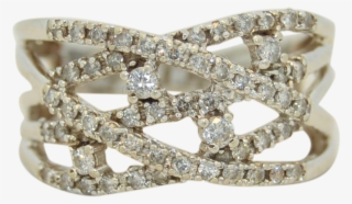 10k Diamond Wide Stacking Ring - Engagement Ring #4644986