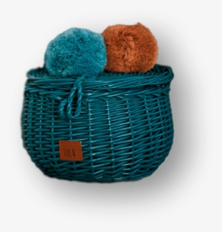 Wicker Basket Small Turquoise - Basket #4645699