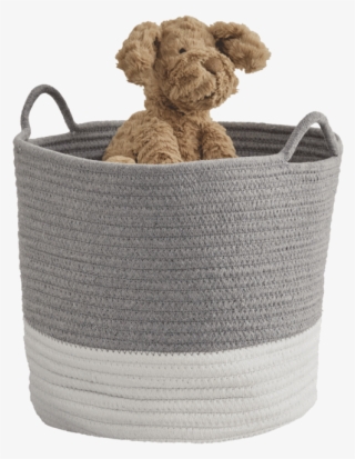 Rope Storage Basket, Ivory & Grey - Storage Basket Png #4646033