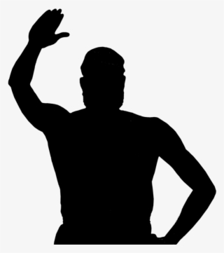 Man Hi Raise Hand - Hola Silueta #4656097