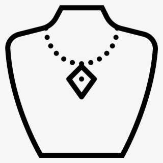 A Necklace With A Thin Chain And Large Diamond Shaped - Jewelry Icon #4657180