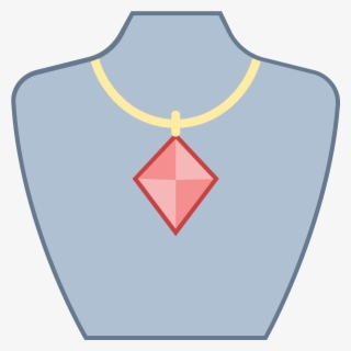 A Necklace With A Thin Chain And Large Diamond Shaped - Emblem #4657246